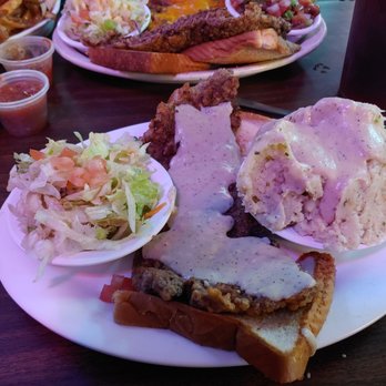 Mary's Cafe - Small CFS and sides, just OK to me. - American Near Me - Strawn, Texas
