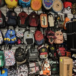 Hollywood Heroes & Villains - Backpacks! (Love the Zelda shield!)