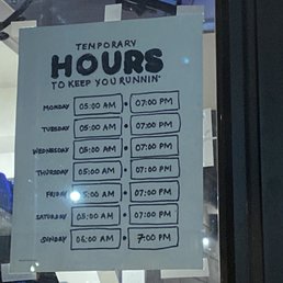 Hours posted on the front door and the drive thru window!!! Hours posted on the front door and the drive thru window!!!
