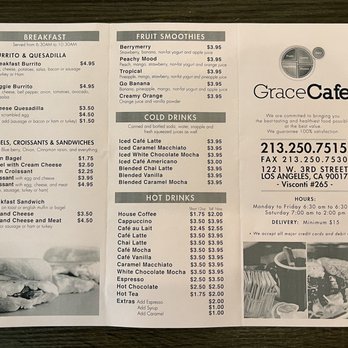 Grace Cafe - Updated menu (as of January 2022) - Sandwiches Near Me - Los Angeles, California Grace Cafe - Updated menu (as of January 2022) - Sandwiches Near Me - Los Angeles, California