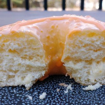 Glaze'n Daze Donuts - Glaze 'n Daze Donuts 11/28/2020: Orange Glaze Donut (interior) - Donuts Near Me - Johnston, Rhode Island