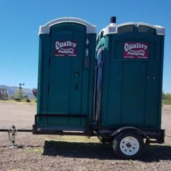 Quality Pumping - Portable Toilet deliveries as well as single or doubles on two behind trailers. Fresh and new Handwash Stations to boot. Best service