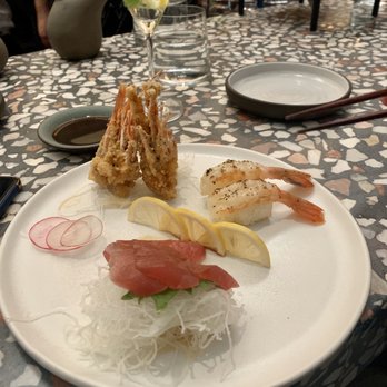 Bamboo Sushi - My hubby's sweet shrimp and tuna sashimi - Sushi Bars Near Me - San Ramon, California