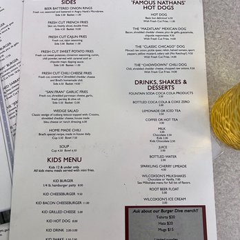 The Burger Dive - Sides and dogs and kids menu - Burgers Near Me - Billings, Montana