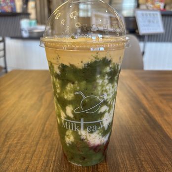 Milktea Way - Green rice Jasmine milk tea with diced strawberry & cheese cream - Coffee & Tea Near Me - San Jose, California Milktea Way - Green rice Jasmine milk tea with diced strawberry & cheese cream - Coffee & Tea Near Me - San Jose, California