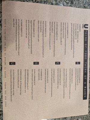 Menu photo 8 U Ramen Oxnard, CA Menu photo 8 U Ramen Oxnard, CA