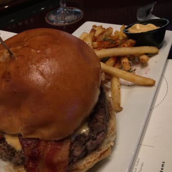 The Tap - Burger with house fries. - Breweries Near Me - Indianapolis, Indiana