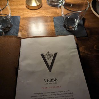 Verse - Menu - Seafood Near Me - Toluca Lake, California