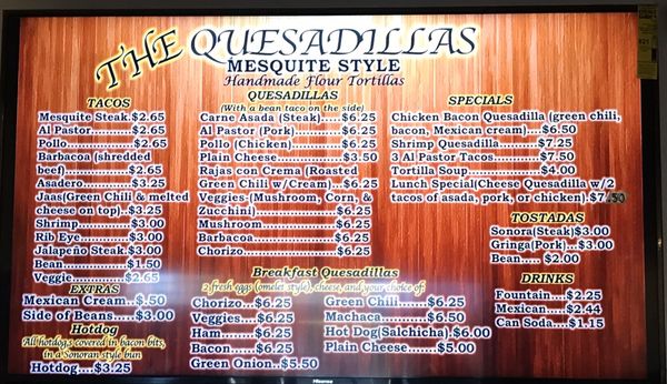 Menu photo 4 The Quesadillas Tucson, AZ