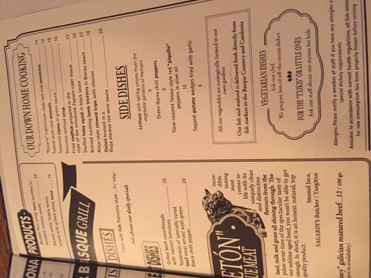 Menu photo 2 Sagardi Basque Country Chefs London, XGL Menu photo 2 Sagardi Basque Country Chefs London, XGL