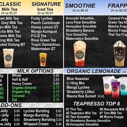 Teapresso Bar - Menu (1 of 2) as of 2/1/2023