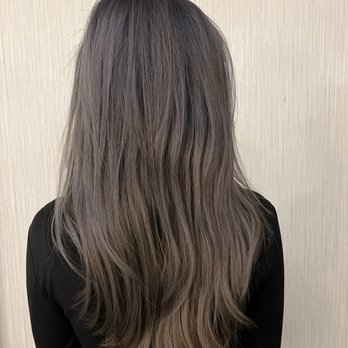 V One Salon - Ash grey hair with blue undertone done by Manny ( It looks a little brown due to lighting which looks nice) - Hair Salons Near Me - New York, New York V One Salon - Ash grey hair with blue undertone done by Manny ( It looks a little brown due to lighting which looks nice) - Hair Salons Near Me - New York, New York