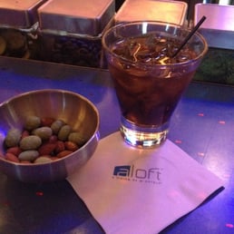 Snacks and a cocktail