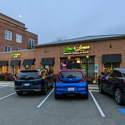 Meadowmont Village - Outside Lime & Lemon Indian Grill & Bar. Storefront. Opened November 2021 in the old Fusion Fish space (suite 101).