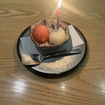 Zen Japanese Restaurant - Yuzu and strawberry sorbet for my birthday - Japanese Near Me - Markham, Ontario Zen Japanese Restaurant - Yuzu and strawberry sorbet for my birthday - Japanese Near Me - Markham, Ontario