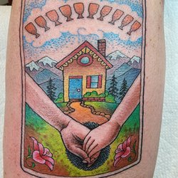 Anderson's Tattoo Parlor - Ten of cups tarot card