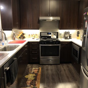 Core at Sycamore Highlands - Kitchen with wine chiller on lower left! - Apartments Near Me - Riverside, California Core at Sycamore Highlands - Kitchen with wine chiller on lower left! - Apartments Near Me - Riverside, California