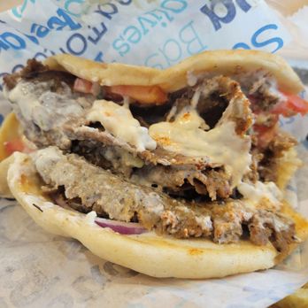 Nick The Greek - Gyro sa Inside the Beef and Lamb Gyro sandwich. Plenty of meat. - Greek Near Me - Santa Maria, California Nick The Greek - Gyro sa Inside the Beef and Lamb Gyro sandwich. Plenty of meat. - Greek Near Me - Santa Maria, California