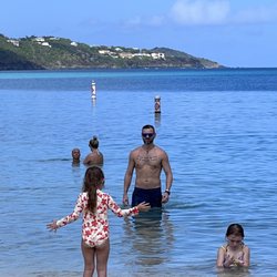 Magens Bay - My fiancé and daughter at the beach