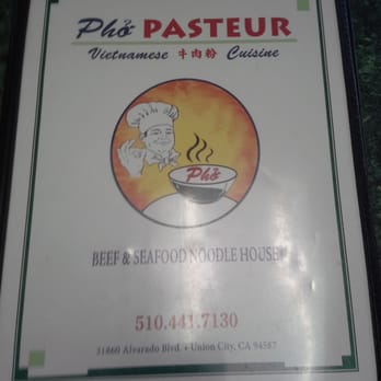 Pho Pasteur Restaurant - Front Cover of Menu - Vietnamese Near Me - Union City, California