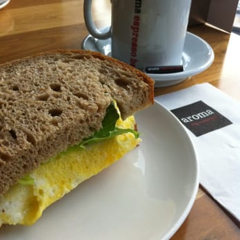 Aroma Espresso Bar - Half breakfast sandwich - Cafes Near Me - Toronto, Ontario