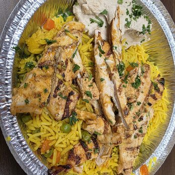 Halal House - Make your own plate: Saffron Veggie Rice, Chicken, Hummus. - Mediterranean Near Me - Las Vegas, Nevada Halal House - Make your own plate: Saffron Veggie Rice, Chicken, Hummus. - Mediterranean Near Me - Las Vegas, Nevada