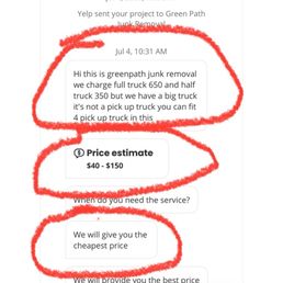 This is the original Quote. Kamran the owner told us that he would charge us $650 on the phone. This is the original Quote. Kamran the owner told us that he would charge us $650 on the phone.