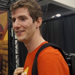 Linus from YouTube Preparing for his Escape Room Goblin's Quest.