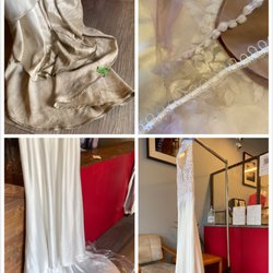 Perfect Dry Cleaning & Alterations - Coparison before and after dry cleaning of wedding dress