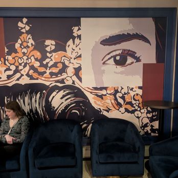 Queen Elizabeth Theatre - Comfy chairs and artwork by the bar - Performing Arts Near Me - Toronto, Ontario