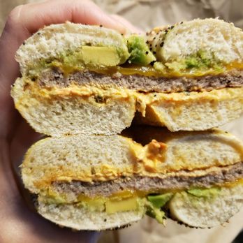 Einstein Bros. Bagels - Chorizo sunrise bagel... they forgot the egg... - Bagels Near Me - Troy, Michigan