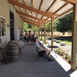 The back patio & beer garden