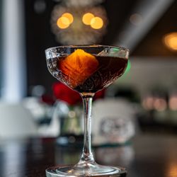 Truluck's Ocean's Finest Seafood & Crab - Single Barrel Manhattan made with Old Forester, Truluck's Reserve Bourbon 128.8 proof, a beautiful chinato vermouth and orange bitters