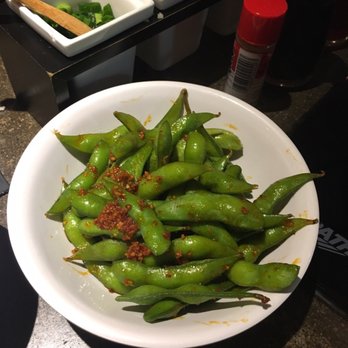 Tabu Shabu - Costa Mesa - Free spicy garlic or truffle sea salt edamame if you check in! I recommend spicy garlic - Japanese Near Me - Costa Mesa, California