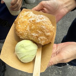 大澳餅店 - Paired w/ green tea ice cream but wish my buddy got the mango instead.  However the donut itself made this trip worthwhile.