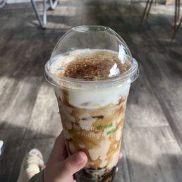 Handmade boba oolong milk tea