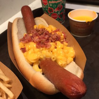 Casey's Corner - Foot long bacon macaroni & cheese all-beef hot dog - Hot Dogs Near Me - Orlando, Florida Casey's Corner - Foot long bacon macaroni & cheese all-beef hot dog - Hot Dogs Near Me - Orlando, Florida