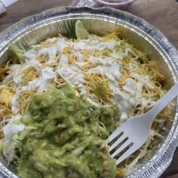 This was the chicken Burrito Bowl. The guacamole was from my husband's plate. This was the chicken Burrito Bowl. The guacamole was from my husband's plate.