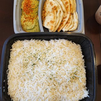 Luna Grill Flower Mound - Rice (and spicy hummus & Pita) that comes with the Family Meal for 6 - Mediterranean Near Me - Flower Mound, Texas Luna Grill Flower Mound - Rice (and spicy hummus & Pita) that comes with the Family Meal for 6 - Mediterranean Near Me - Flower Mound, Texas