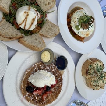 TOWN - The brunch spread Summer Tomato and Burrata Chilaquiles Creamy Cheesy La Brea Garlic Bread Town Waffle - Steakhouses Near Me - San Carlos, California TOWN - The brunch spread Summer Tomato and Burrata Chilaquiles Creamy Cheesy La Brea Garlic Bread Town Waffle - Steakhouses Near Me - San Carlos, California