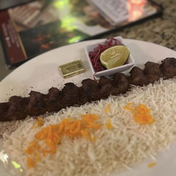 Naara Cafe - Koobideh Kabab Plate (one skewer) - Middle Eastern Near Me - San Antonio, Texas
