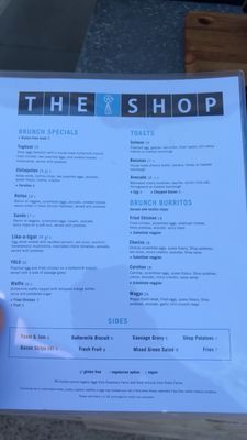 Menu photo 1 The Shop Brunch Santa Barbara, CA Menu photo 1 The Shop Brunch Santa Barbara, CA