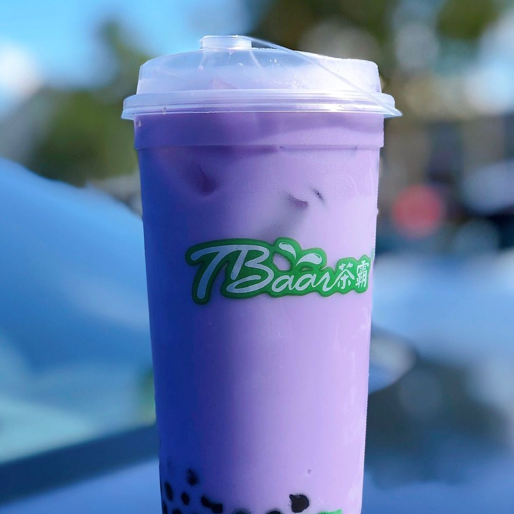 Tbaar Cafe Oakleaf - Taro Milk Tea with added boba, YUM! - Cafes Near Me - Jacksonville, Florida