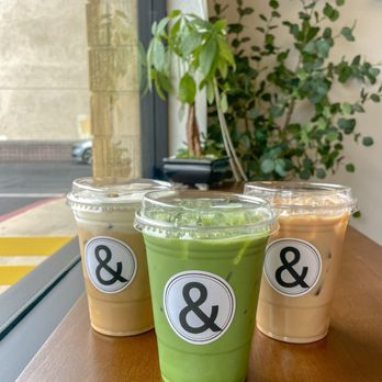 Coffee & - iced matcha latte, iced pistachio latte, iced honey oat latte - Coffee & Tea Near Me - Buena Park, California