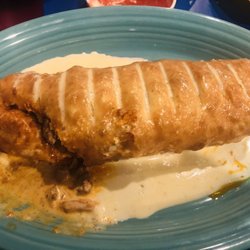 La Fogata Mexican Restaurant - Especial Toluca is filled with steak, chicken and shrimp. It is delicious! But you better be hungry as it is a large serving of yumminess!