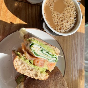 Slate Cafe - Avo and Whites with salmon. So pretty, healthy, and always delicious! Can't forget the cup of coffee too :-) - Cafes Near Me - New York, New York Slate Cafe - Avo and Whites with salmon. So pretty, healthy, and always delicious! Can't forget the cup of coffee too :-) - Cafes Near Me - New York, New York