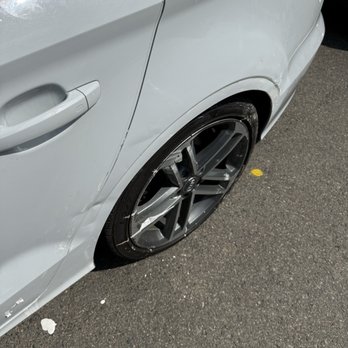 Thompson's Autobody Repair - After photo- left paste smothered on and covered up damage that wasn't fixed properly. - Body Shops Near Me - Glendale, California Thompson's Autobody Repair - After photo- left paste smothered on and covered up damage that wasn't fixed properly. - Body Shops Near Me - Glendale, California