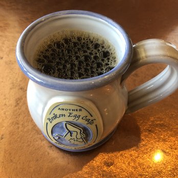 Another Broken Egg Cafe - Cute little mug (which they sell) filled with Rwandan coffee - Breakfast & Brunch Near Me - Boca Raton, Florida