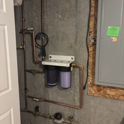Colonial Water Solutions - Whole home two stage Water Filter to deal with sediment and chlorine with complete with a three-way bypass