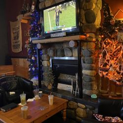 Cabin Coffee Cafe - Hangout area by the fire place.